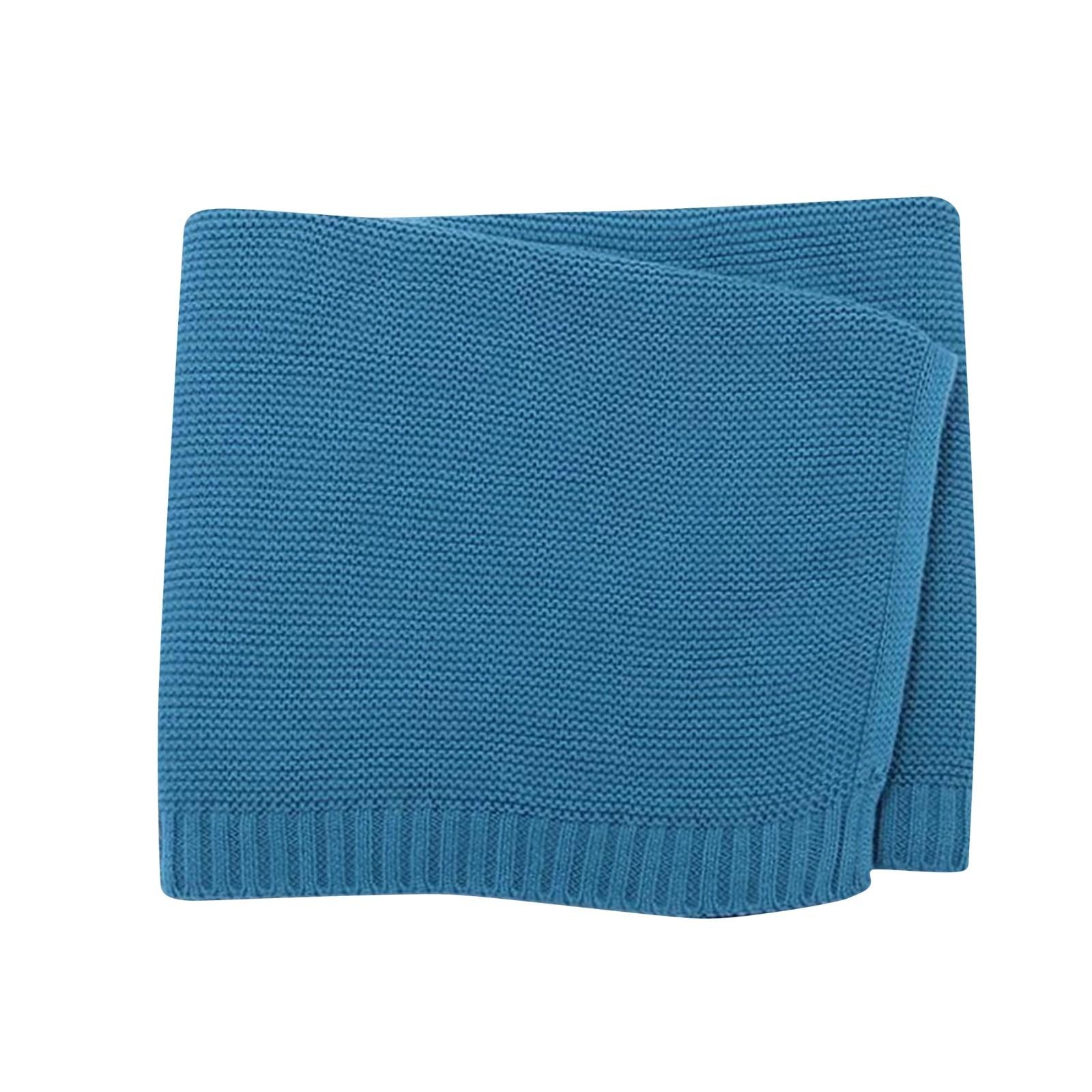 

Персонализированное вышитое однотонное хлопковое трикотажное одеяло для детской коляски, хлопковое одеяло с ворсом One Size