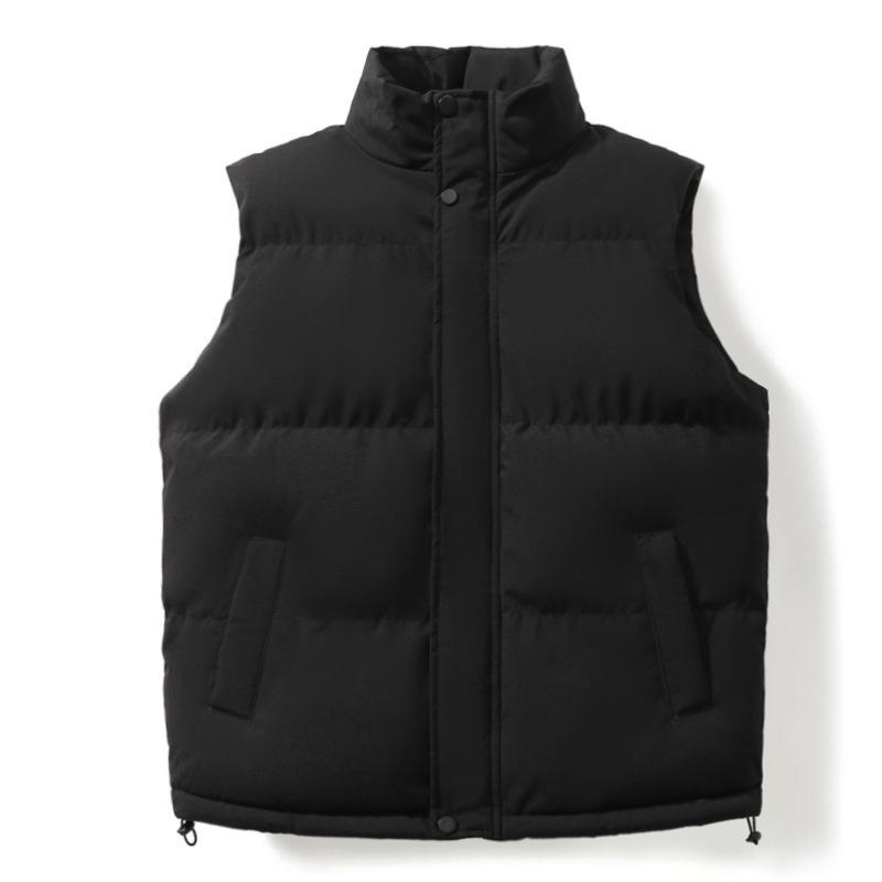 2026 New Winter Vest Men's Youth Stand-up Collar Trend Solid Color Vest Thickened Warm Men's and Women's Vest Jacket