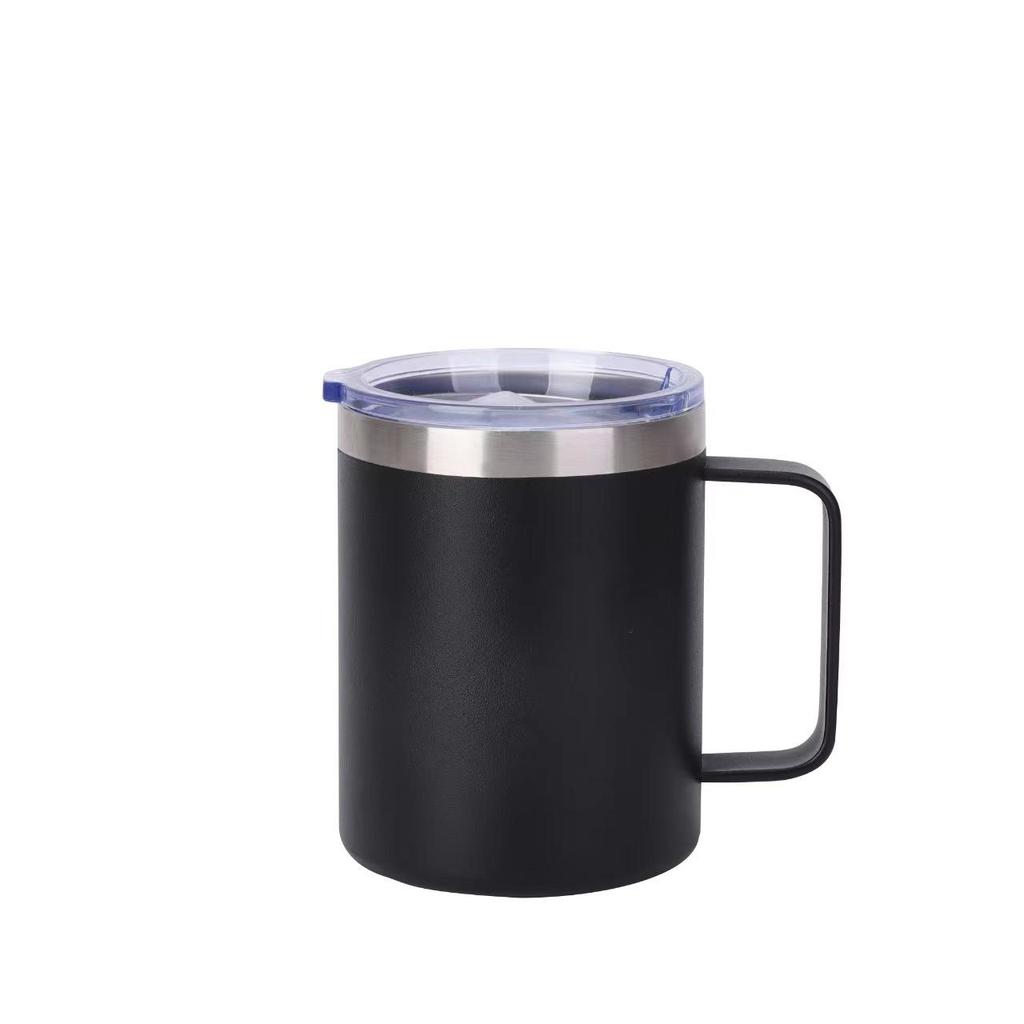 12oz/14oz Stainless Steel Vacuum Flask Mug with Lid & Handle