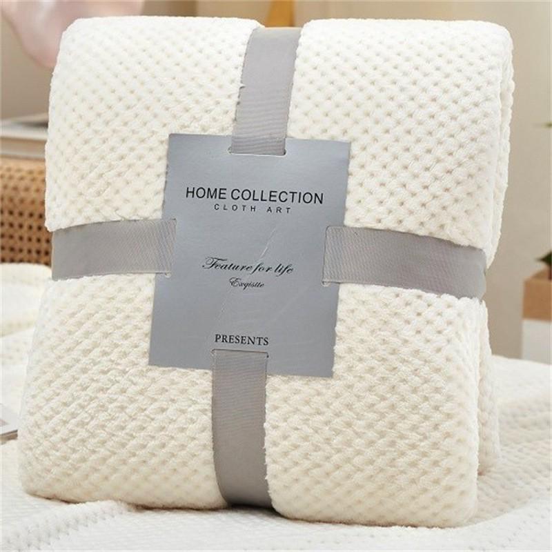 Pineapple Plaid Winter Flannel Blanket - Thick Coral Fleece Throw for Office, Air Conditioning, and Plush Nap Comfort