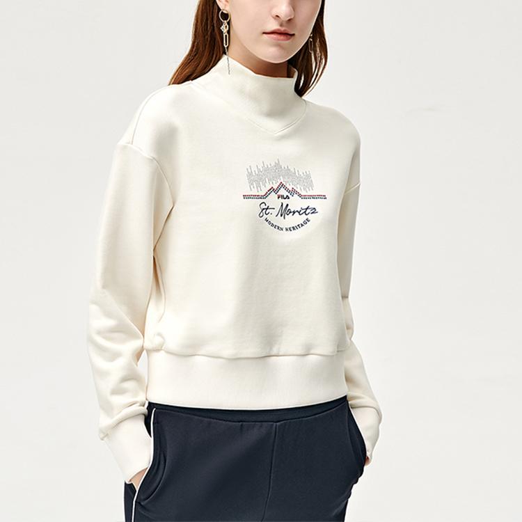 New FILA Sweatshirts Women's Steam White F11W141209F-IV