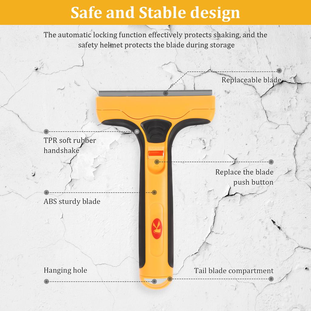 4 Pcs Cleaning Shovel Cutter Portable Paint Cleaning Knife with 40 Replacement SK5 Blade Glass Floor Tiles Scraper for Household
