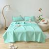 INS Style White Ball Edge Quilted Quilt Blanket Bedspread Washed Solid Color Korean Princess Style Summer Thin Quilt
