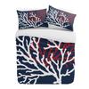 Summer Sailing Marine Life Beach Coral Navy Blue 3pcs Bedding Set For Double Bed Home Textile Duvet Cover Quilt Cover Pillowcase
