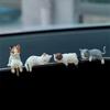 4Pcs Cartoon Cats Miniature Figurines Car Center Consoles Screen Decoration Computer Monitors 3D Animal Model Figures