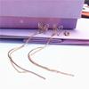 Purple Gold-Plated Rose Gold Long Hollow Butterfly Earrings Simple Antique Super Fairy Temperament Elegant Colored Gold Earrings