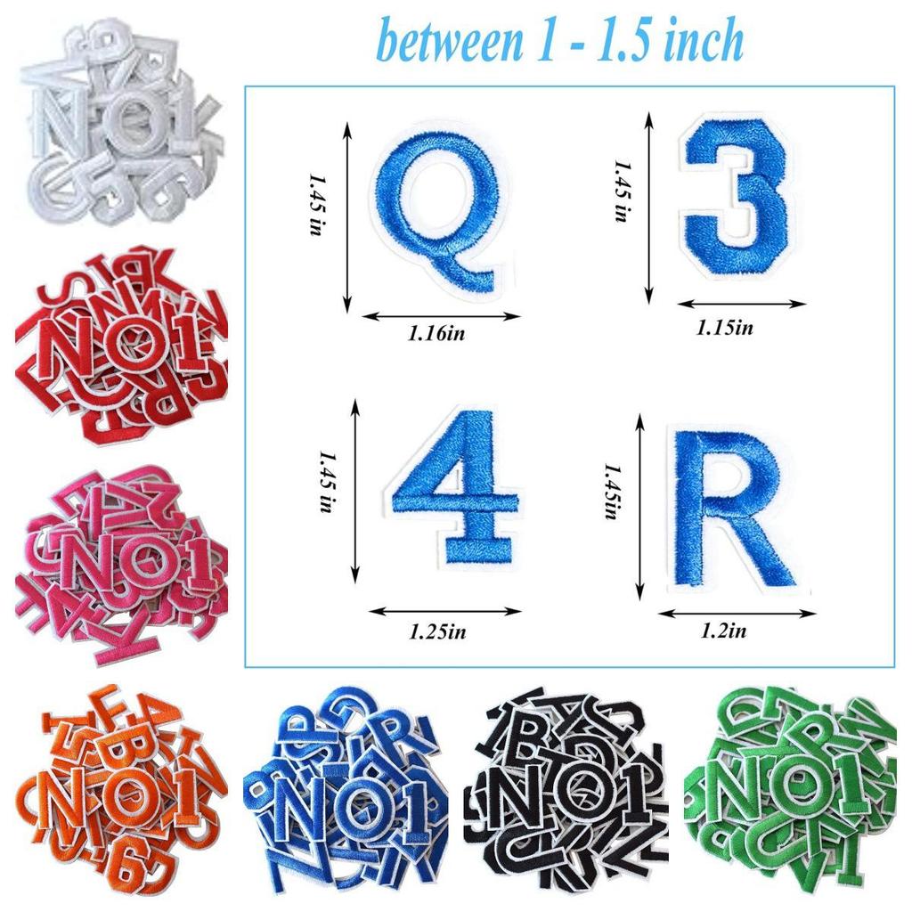 Colorful 3D Embroidered Alphabet & Number Patches for Clothing Decoration