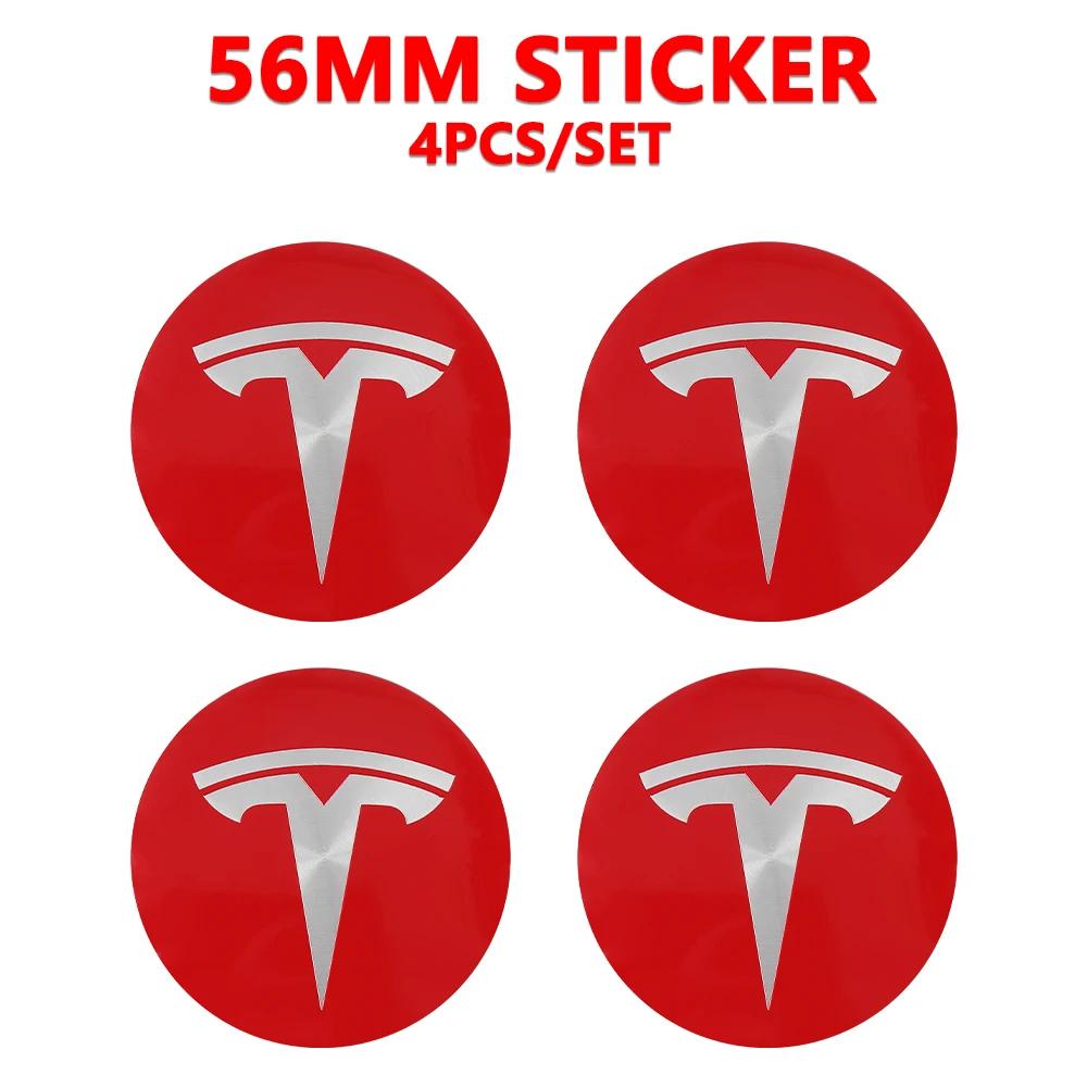 4pcs for Tesla Model 3 Model Y Badge Covers Hub Caps 4pcs 56mm Hub Center Caps for Tesla Model Y X S 2023 Auto Accessories Style