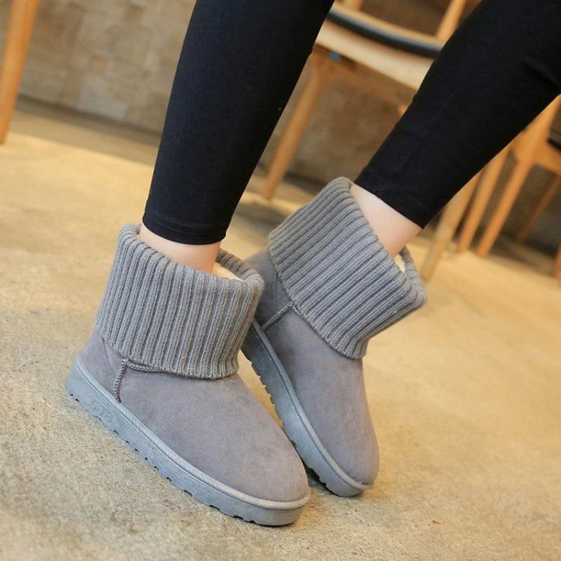 Directly from the Manufacturer Winter New Wool Mouth Snow Boots Women's Short Boots Two Wear Velvet Short Cotton Shoes Wholesale Women