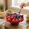 High Legged Fruit Water-Filtering Bowl 360° Rotating Snack Storage Plate  Kitchen