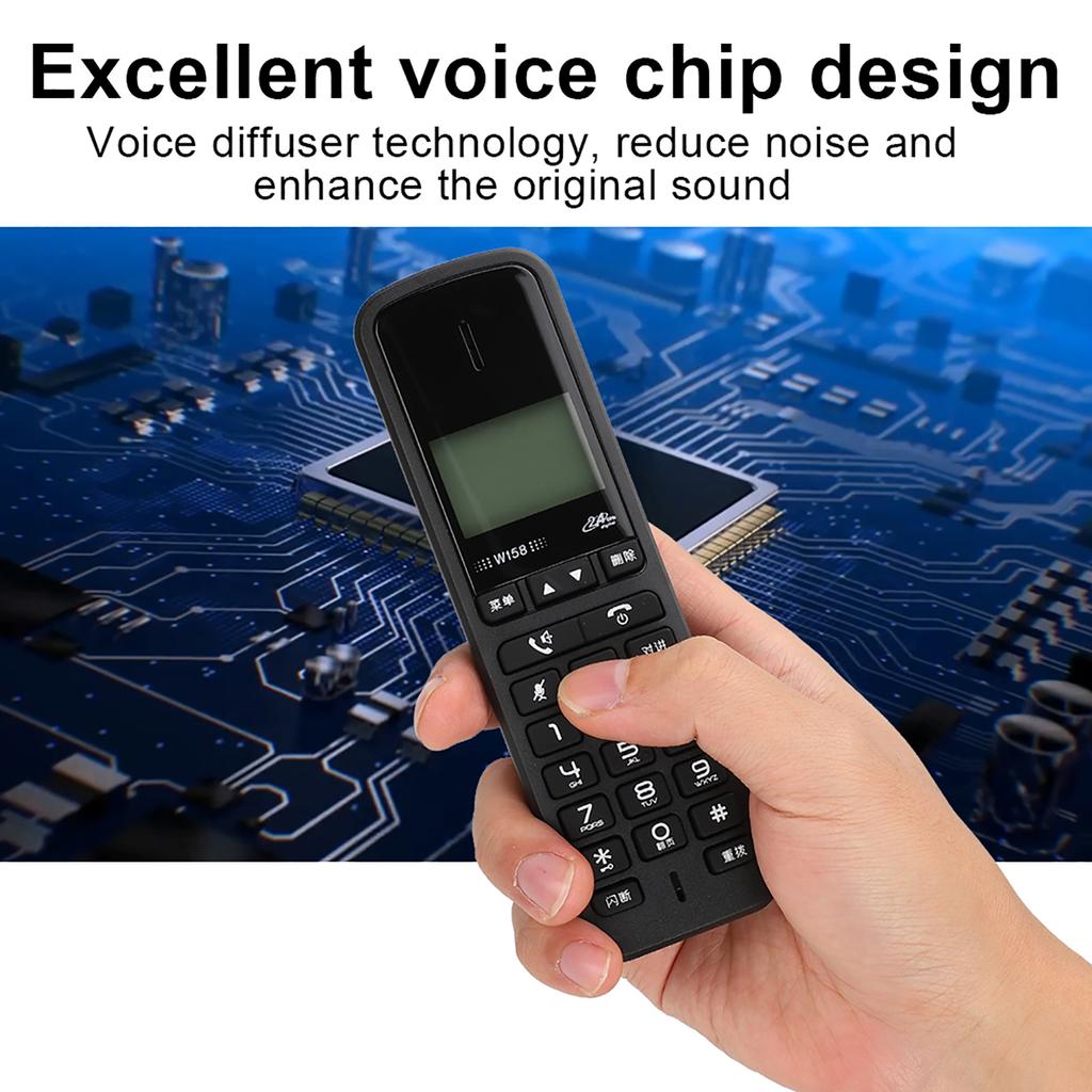 W158 Digital Cordless Hand Held Free Intercom Hands Free Calling Telephone  (Black )