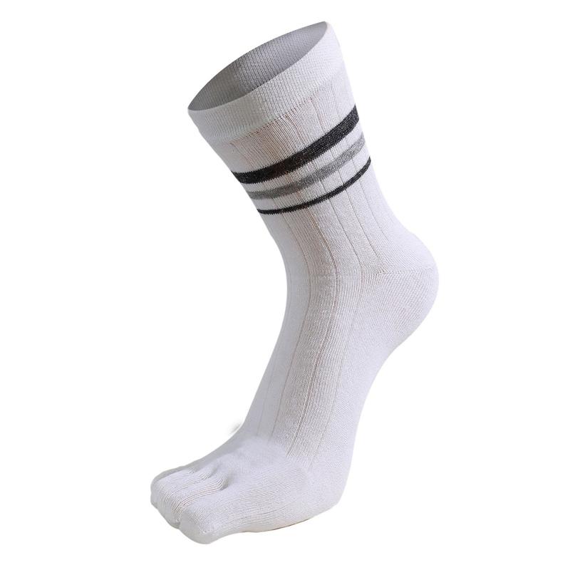 5 Pairs Man Short Five Finger Socks Pure Cotton Solid Business Striped Standard Breathable Socks With Separate Toes  Sell