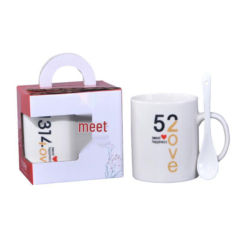 Xin Qi Ji Ceramic Mug with Spoon 10-Pack Assorted Gift Set