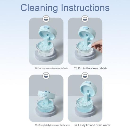 Aligner Cleaning Container Retainer Case with Mirror, Removal Tool, Brush, Leak-Proof Denture Invisible Braces Box Bath Holder, Dental for Orthodontic