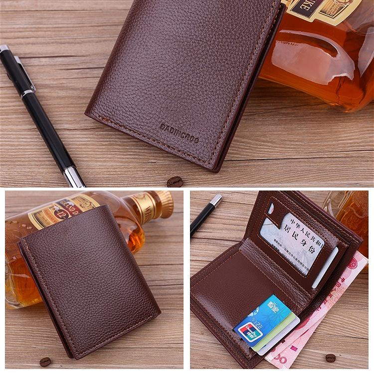 Men Soft PU Leather Wallet Short Bifold Wallet Large Capacity Card Holder Coin Pocket Business Purse