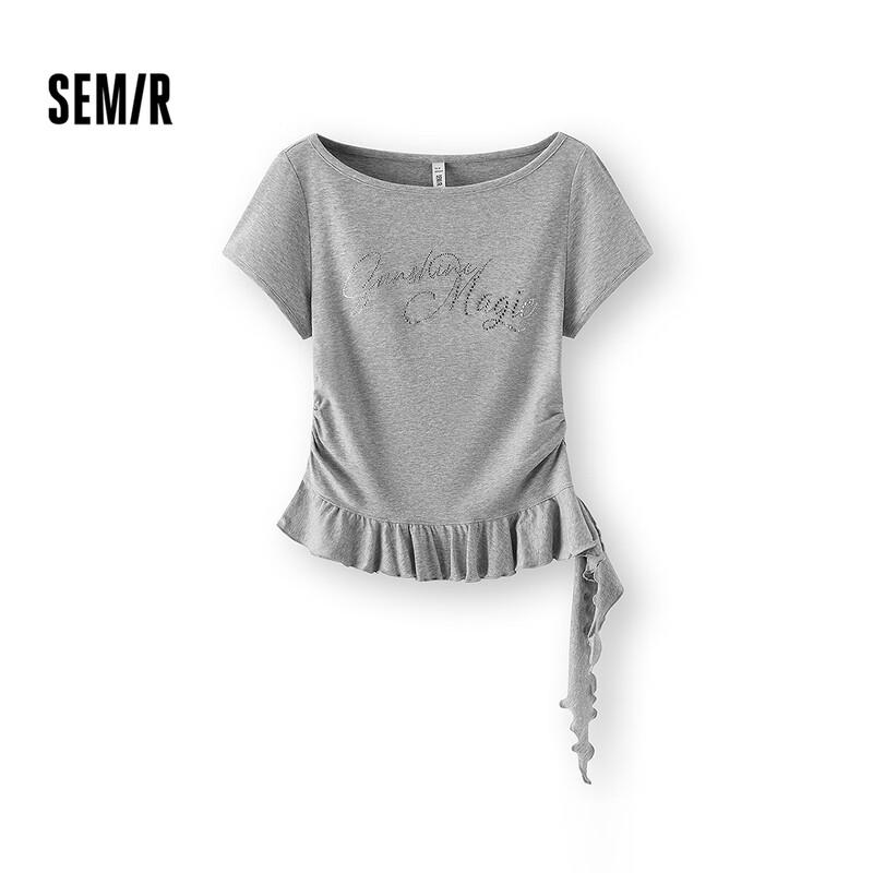 Semir Women s Short Sleeve Off-Shoulder Ruffle T-Shirt XL