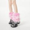 Harajuku Furry Leg Warmers Y2K Aesthetic Winter Leg Coverings Faux Fur Leg Warmers  Streetwear