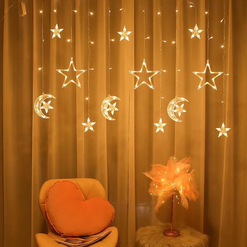 Moon Star Curtain String Lights