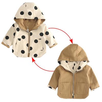 Nuovo Bambini Giacca a vento Cappotti Giacche Neonate Polka Dot Cappuccio Outwear Neonate Cappotti Giacca Abbigliamento Bambini Vestiti Top
