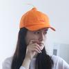 Peaked Orange Baseball Cap Sunscreen Creative Orange Cap Versatile Embroidered Letter Hat  Summer