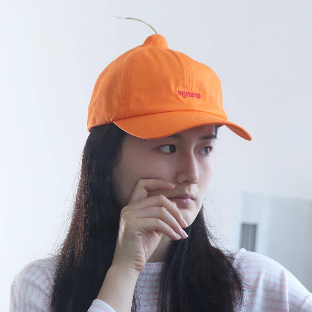 Peaked Orange Baseball Cap Sunscreen Creative Orange Cap Versatile Embroidered Letter Hat  Summer