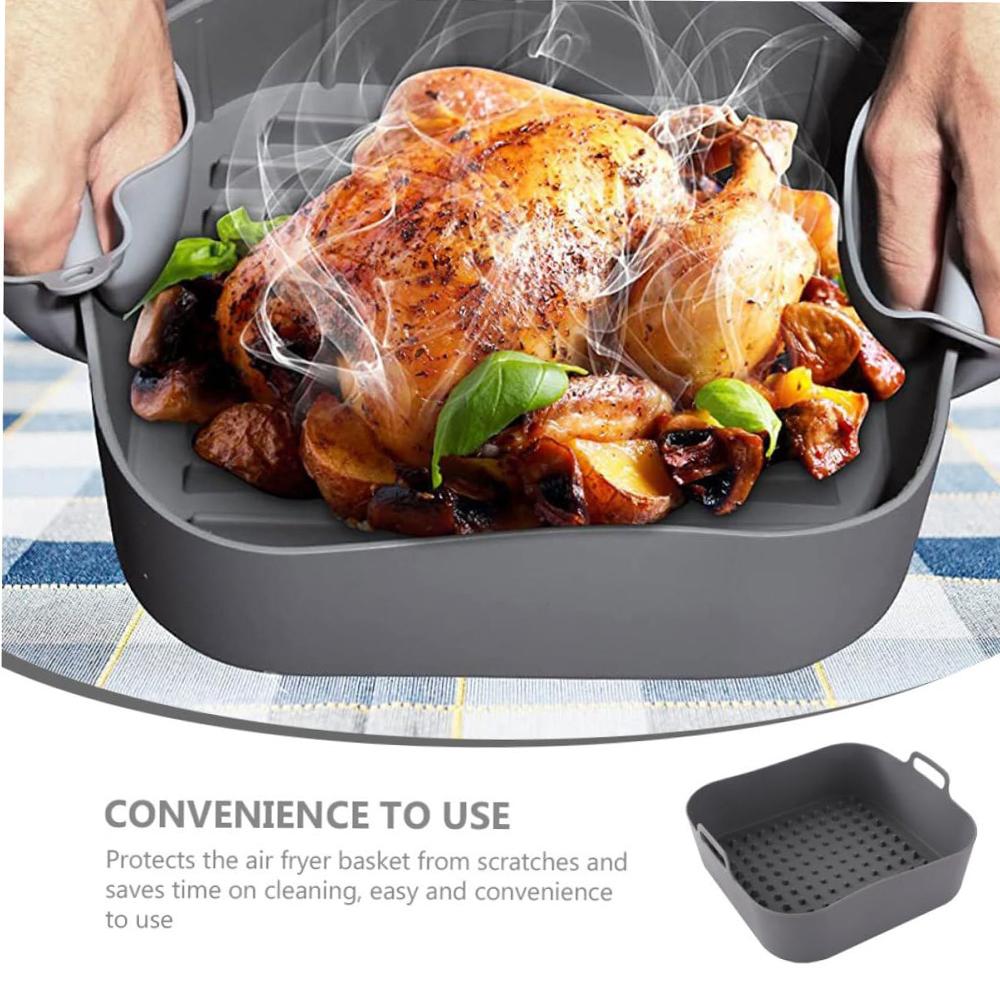 20cm Silicone Air Fryer Liners Reusable Non-Stick Basket Fryer Liners Replacement of Parchment Liner Paper Air Fryer Basket