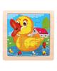 TOYS & TOTS 9Pcs Wooden Cartoon Animals Jigsaw Puzzle Learning Education Panel Kids Toys