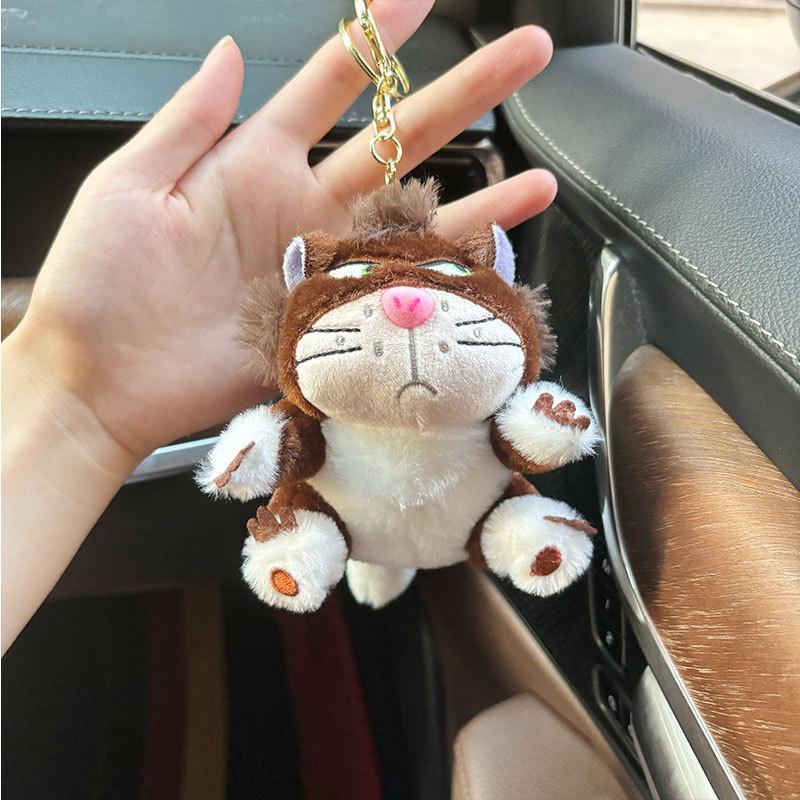 Cute Plush Cat Keychain Soft Doll Accessory Perfect For Kids Gifts And Car Decor