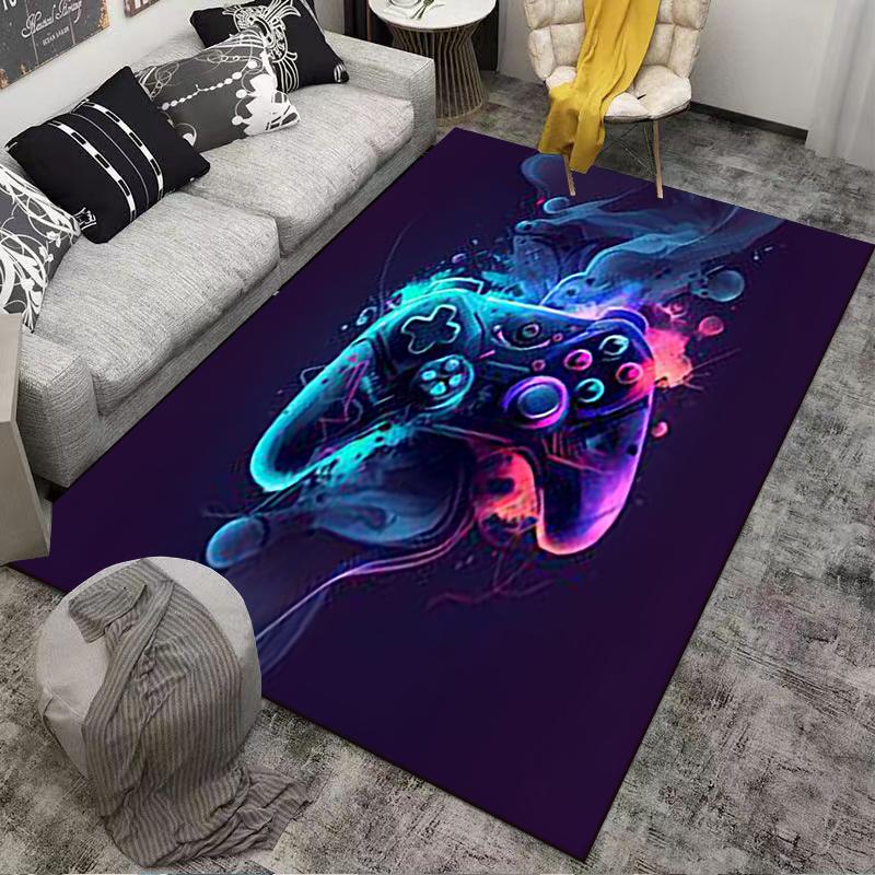 "Colorful Gaming Controller Print Carpet for Bedroom Decoration" Suitable for Use As an Anti-slip for Living Room Bedroom Sofas