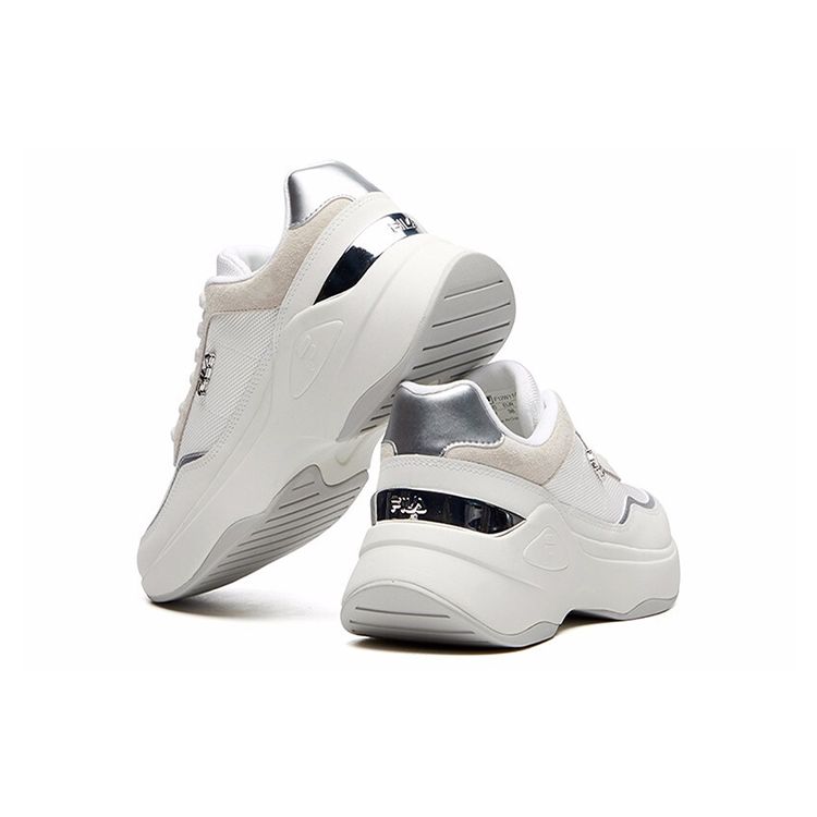 FILA Comfortable Versatile Fabric Synthetic Leather Low Top Running Shoes Women sneaker Bright-White F12W114208FWM