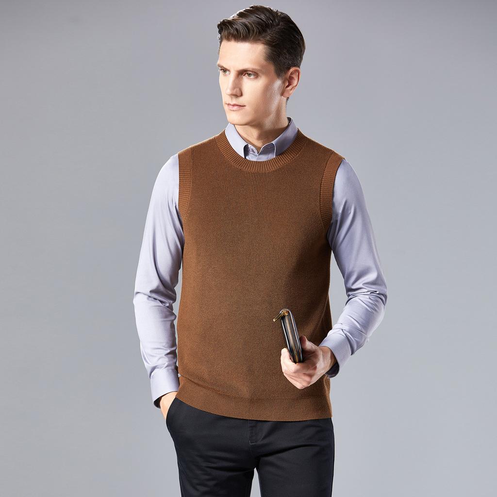 Yuanbao Needle Spring Solid Color Versatile Base Wool Vest Knitted Sweater