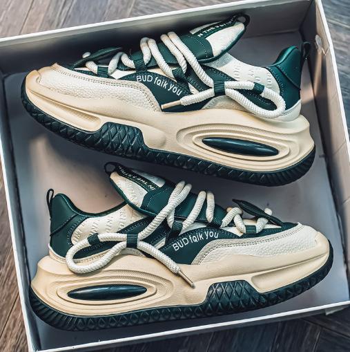 

Мужская обувь весна уличная для бега износостойкая на толстой подошве увеличивающая рост спортивная модная обувь студенческий кампус стиль универсальная интернет-знаменитость папа ш 39 зелёный