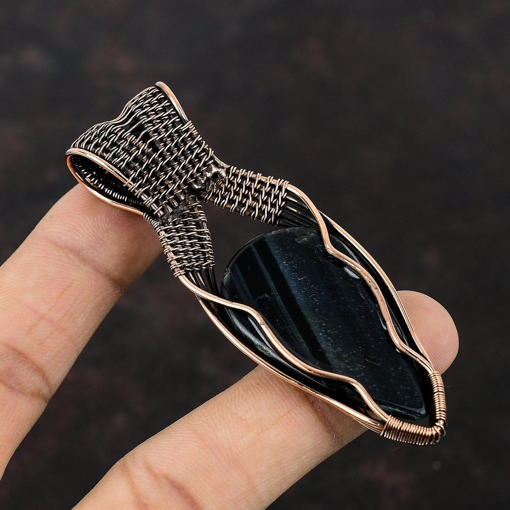 Nellite Pendant Copper Wire Wrapped Pendant Gemstone Pendant Nellite Copper Jewelry Handmade Designer Pendant Gift For Him Wire Wrap Jewelry