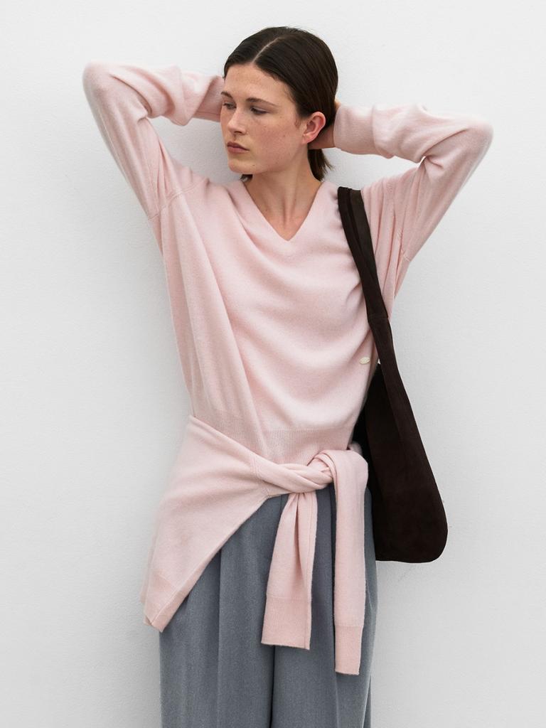 ATELIER NAIN Essential Cashmere Deep V-Neck Knit(T-7125) L/Pink