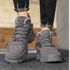 Fashion Men's Shoes Winter Snow Boots Fur Plush Warm Cotton Shoe Men Comfortable Anti Slip Outdoor Hiking Cold Proof Lace Up Ankle Boots