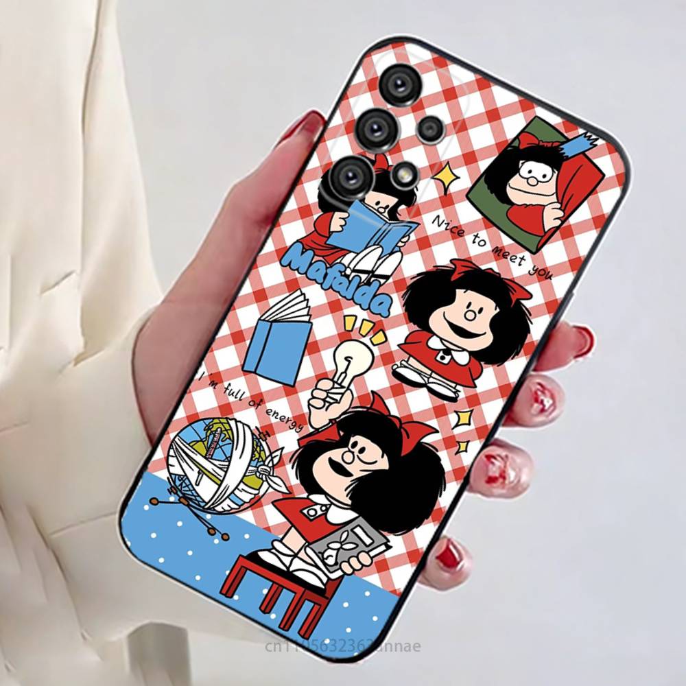 Funny M-Mafalda Phone Case For Samsung Galaxy A13,21s,22,31,32,52,53,71,80,A91 Soft Black Shell