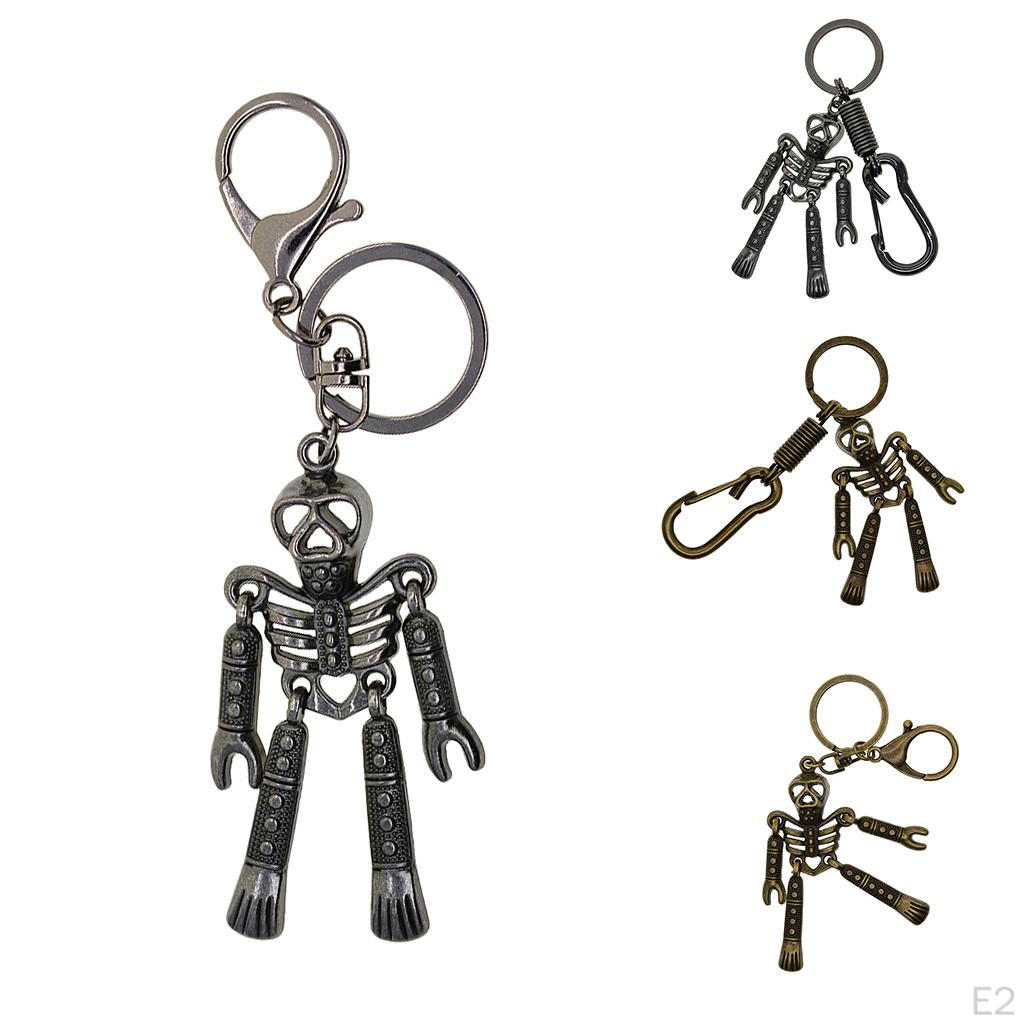 Punk Skeleton Skull Key Chain Keychain Spring Snap Hook Ring Gift