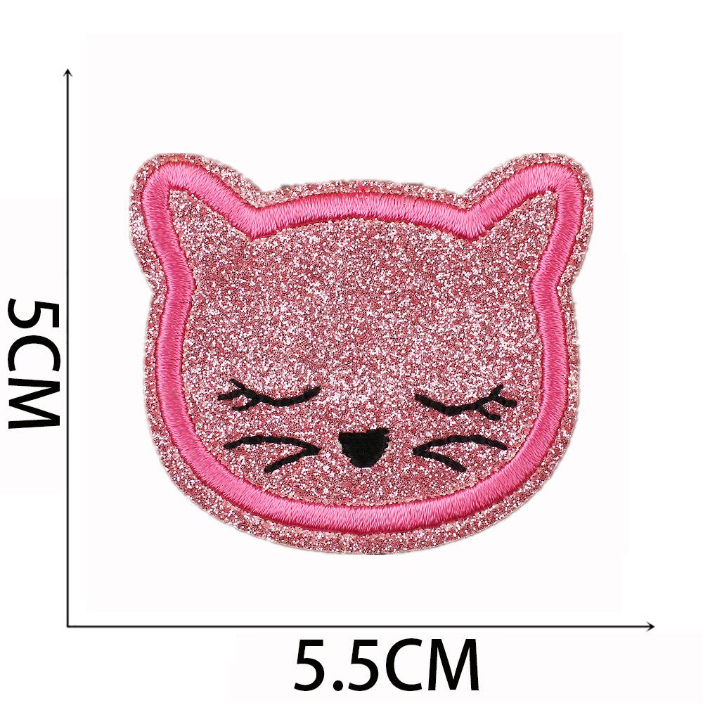 Pink Cheetah Embroidery Cloth Sticker Bag Decoration Rainbow Smiley Face Patch Sticker Butterfly Embroidery Label Mushroom Chapter Ironing