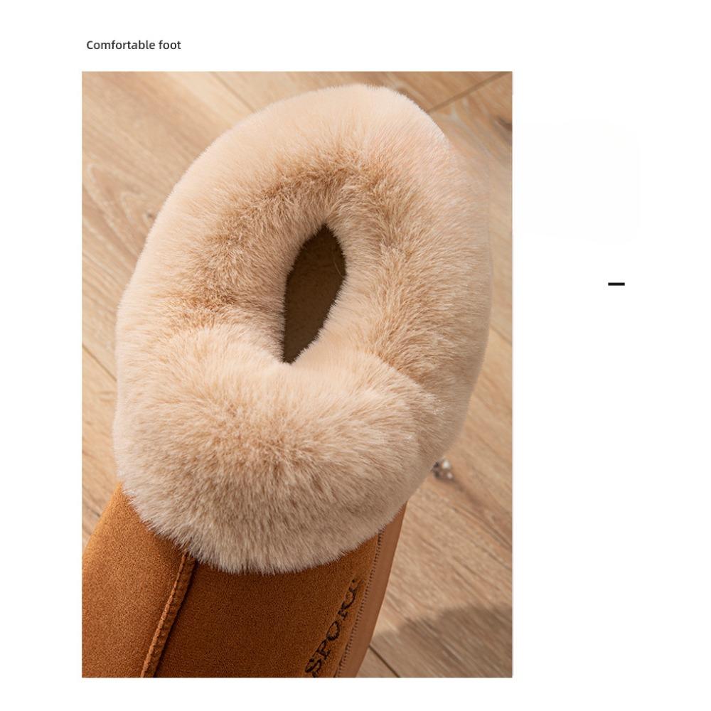 Imitation Suede Velvet Package with Large Hair Mouth Shoes, Men and Women Couples Thick-soled Padded Shoes, Snow Boots