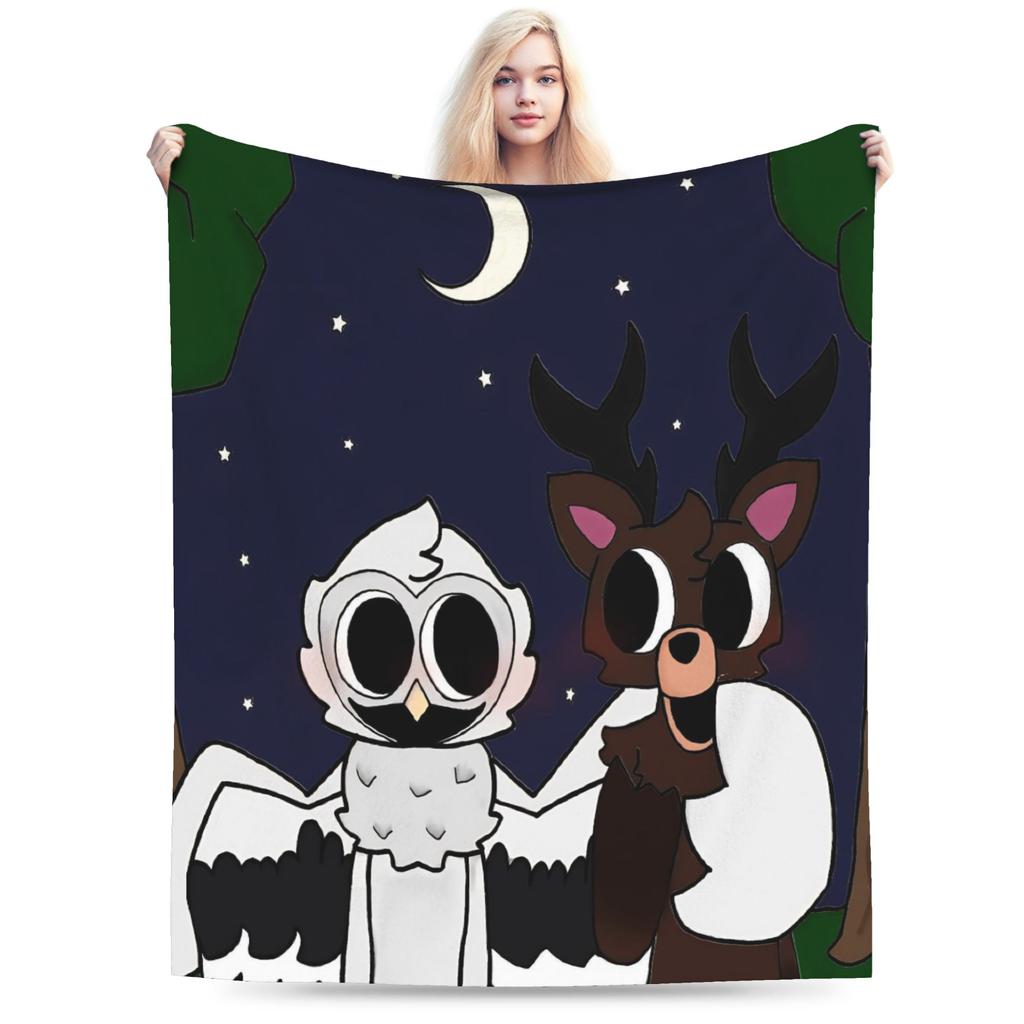 Custom 99 Nights In The Forest Blanket Survival Horror Games Plush Vintage Breathable Throw Blankets For Home Textile Decor