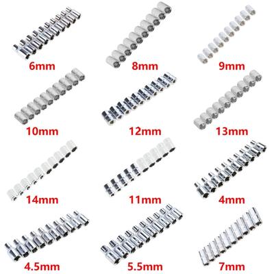 Dünnwandiges Design Kurzer Steckschlüssel-Satz 6-Punkt Metrisch 4 mm bis 14 mm Schraubenschlüssel-Zubehör Möbelmontagewerkzeug für enge Räume