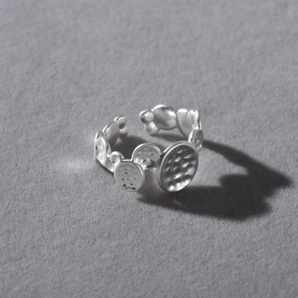 Geometric Popular Personality Irregular Disc Wind Ring Simple Light Luxury Bracelet Premium S925 Silver Needle Earrings