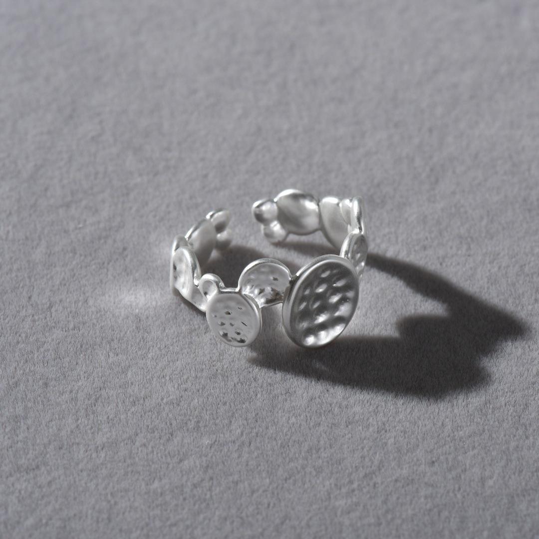 

Geometric Popular Personality Irregular Disc Wind Ring Simple Light Luxury Bracelet Premium S925 Silver Needle Earrings