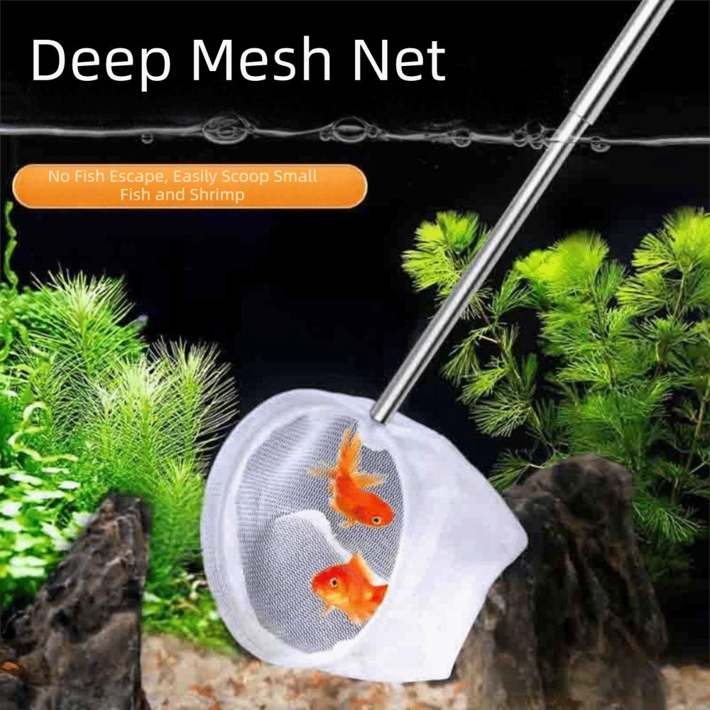 Fine Net Retractable Fishing Net Extendable Handle Fishtanks Cleaning Net Home Office