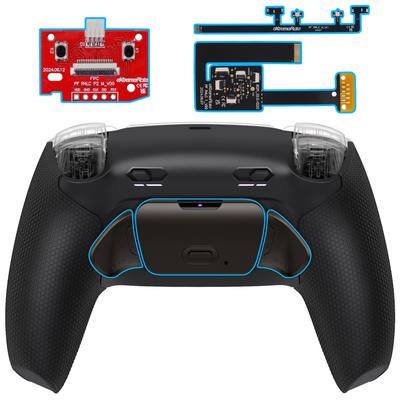 EXtremeRate RISE Plus MAX RMB PS5 Kontrol Cihazı için Arka Paddle Kiti Tıklamalı Tetik Durdurucular ve Yeniden Eşlenebilir Gerçek Metal Arka Düğme Kiti ile PS5 için