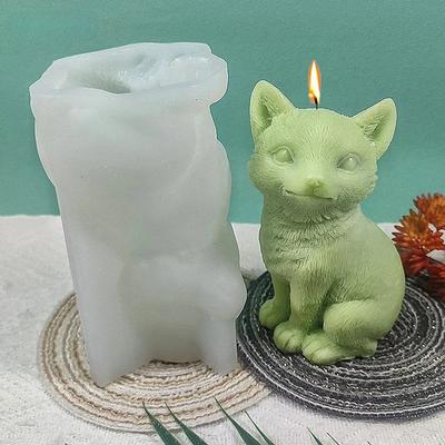 Sitting Cat Silicone Candle Mold Cute Kitten Soap Plaster Resin Cement Clay Mold DIY Chocolate Ice Cake Baking Tools Home Gift