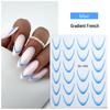 Minimalist Waterproof French Gradient Nail Art Stickers - Self-Adhesive & DIY