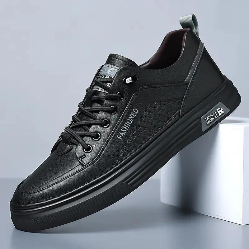 Men Leather Board Shoes Platform Versatile Sports Lightweight Tenis Masculino Casual Shoes Comfortable Anti Slip Shoes
