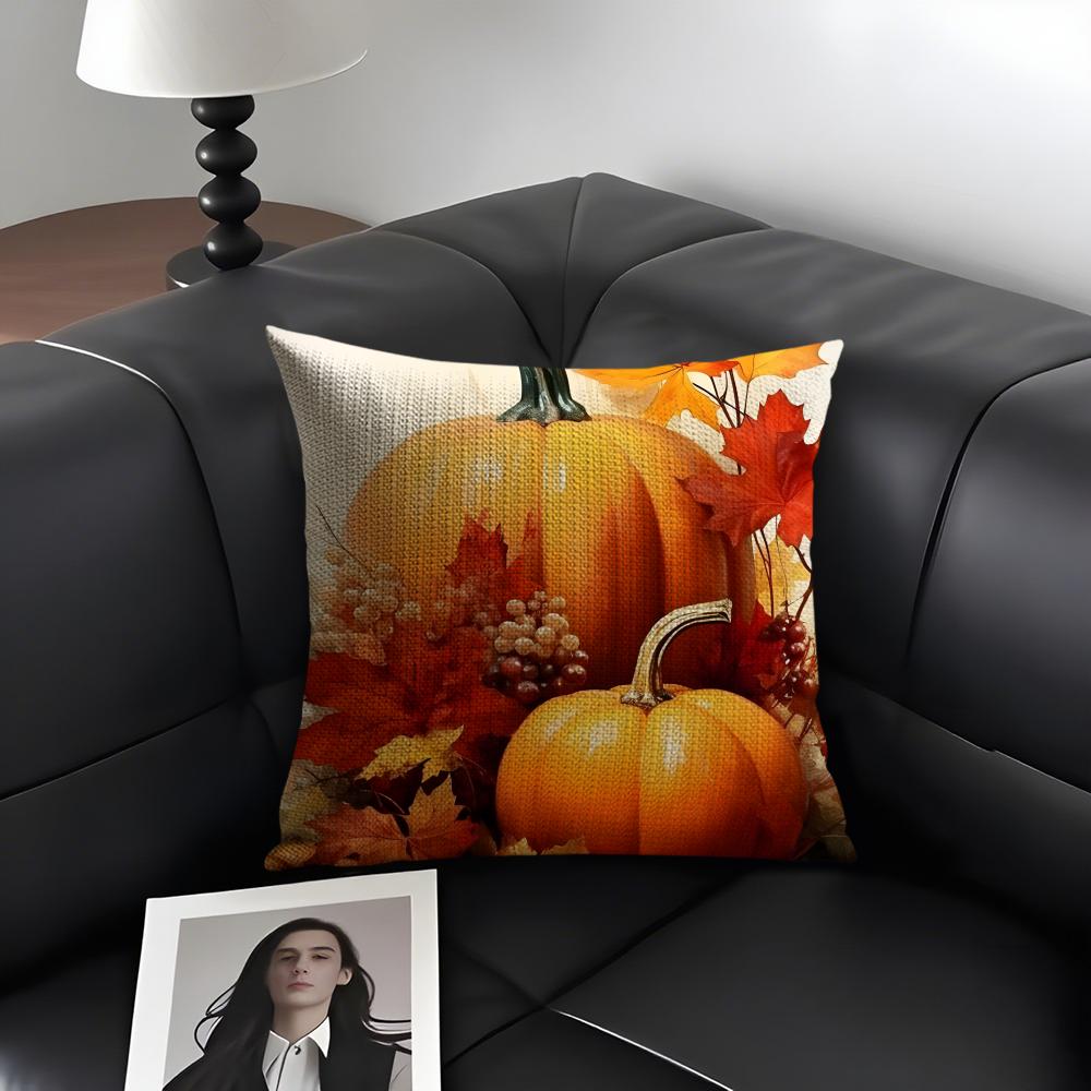 

Pumpkin Hot Cushion Cover Natural Linen Organic Fabric DoubleSided Printing Sofa Home Decor Gift Pillow Case 30x30cm