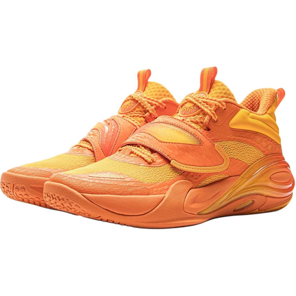 Li Ning Kids Basketball Star Energy 1 Comfortable Fashion Breathable Low Top Basketball Shoes Kids Sneaker Sunshine-Orange YKBV116-5